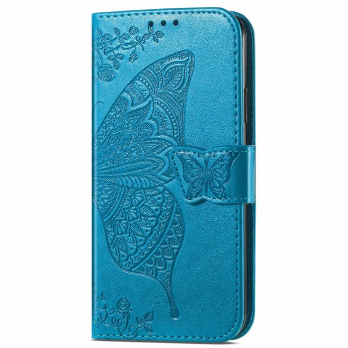 Bild 2,  Xiaomi 11T / 11T Pro Fodral Läder Butterfly Blå - Teknikhallen.se