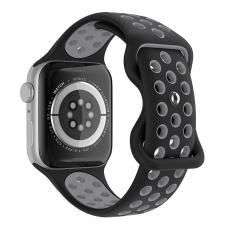 ColorPop Sportarmband Dual-Color Apple Watch 42/44/45/46/49 mm (S/M) Svart/Gr&aring; - Teknikhallen.se