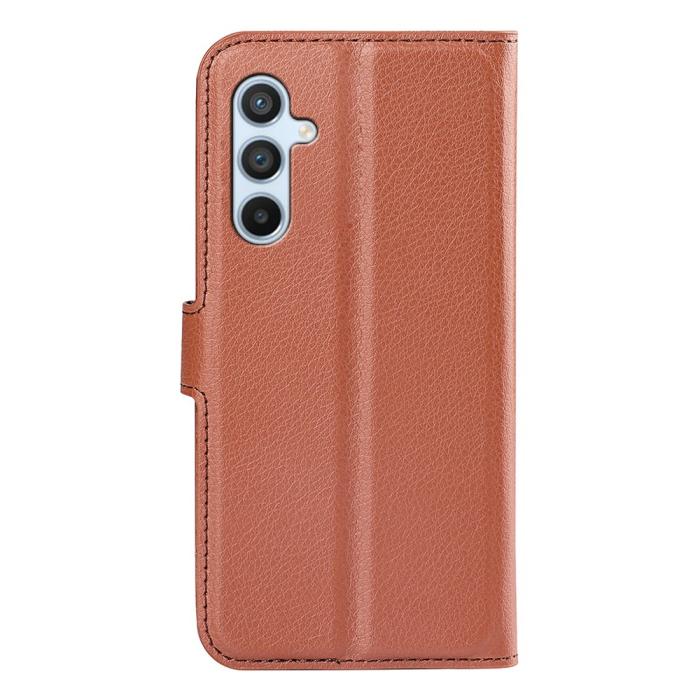 Bild 6,  Samsung Galaxy A54 5G Fodral Litchi Läder Brun - Teknikhallen.se