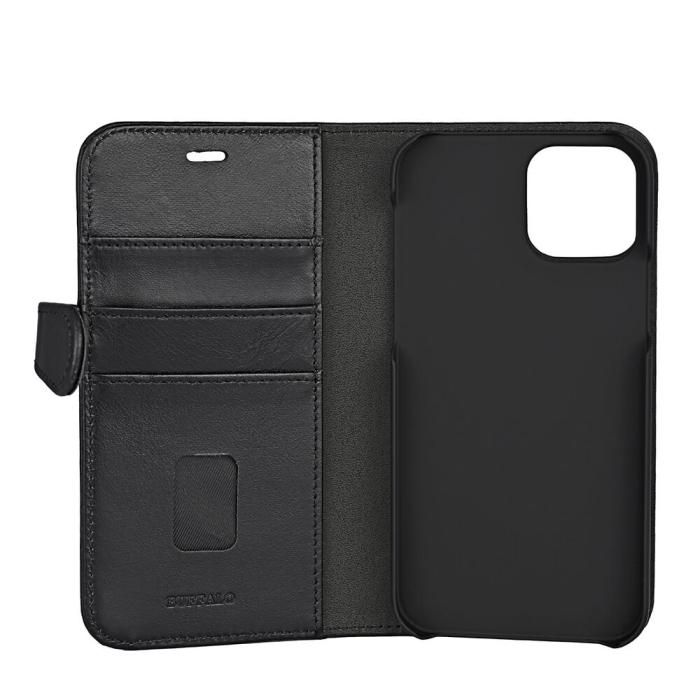 Bild 4, Buffalo Buffalo iPhone 12 / 12 Pro Fodral 2in1 Äkta Läder Svart - Teknikhallen.se