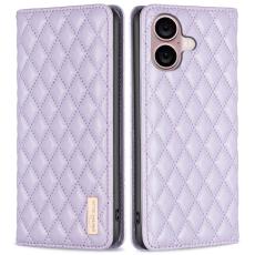 BINFEN BINFEN iPhone 16 Plus Fodral Diamond Flip L&auml;der Lila - Teknikhallen.se