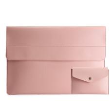  Laptop Sleeve 2-Set PU-L&auml;der V&auml;ska 15.4" Rosa - Teknikhallen.se