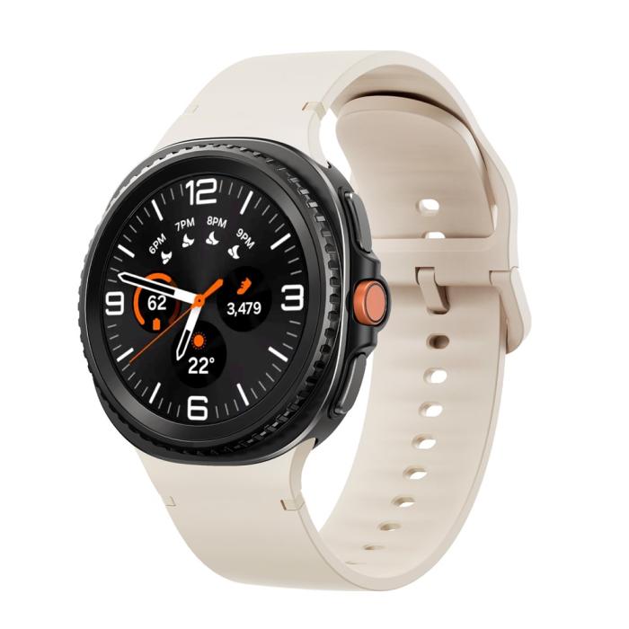 Bild 3, KALEBOL KALEBOL Galaxy Watch 8 46/44/40 mm Armband Silikon Beige - Teknikhallen.se