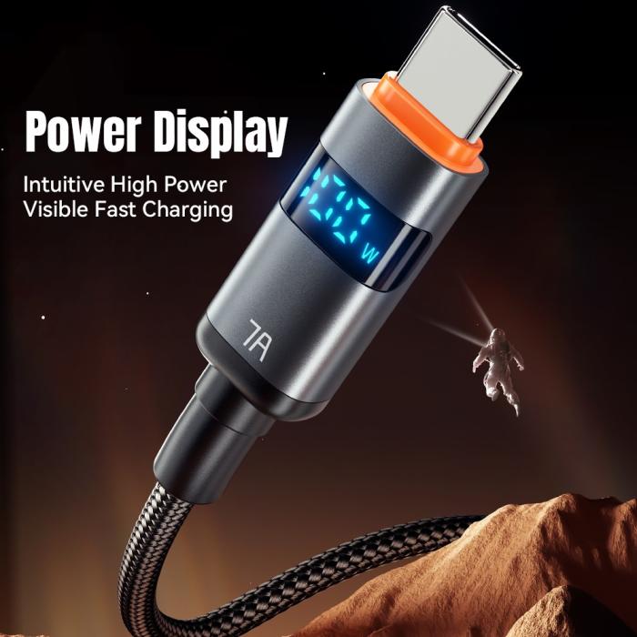Bild 3, ESSAGER ESSAGER 1 m 100W 7A USB-C Laddningskabel Svart - Teknikhallen.se