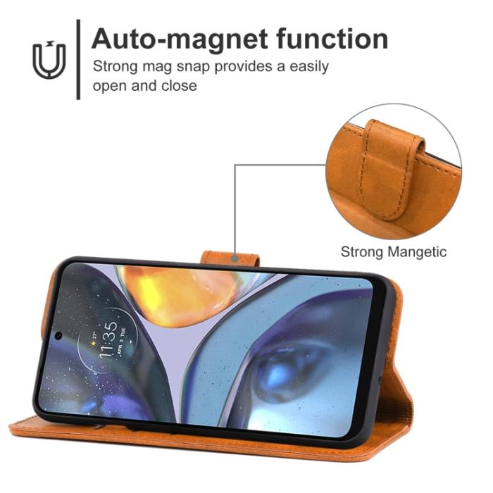 Bild 4,  Motorola Moto G22 Fodral Läder Brun - Teknikhallen.se