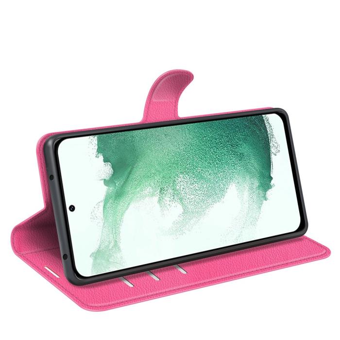 Bild 3,  Samsung Galaxy S23 Plus Fodral Litchi Läder Rosa - Teknikhallen.se