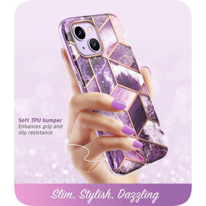Bild 3, Supcase Supcase iPhone 15 Plus / 14 Plus Skal Cosmo Marmor Lila - Teknikhallen.se