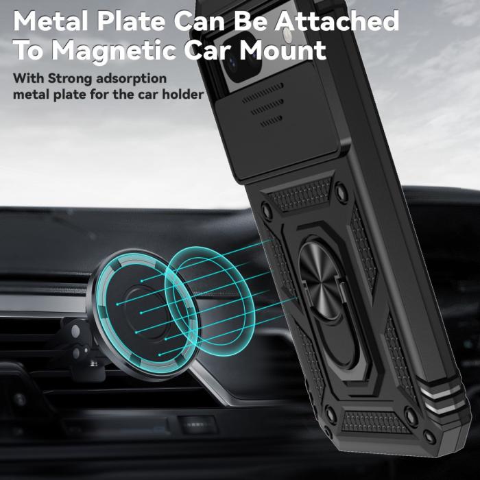 Bild 3,  Google Pixel 8A Shockproof Hybrid Armor Ring Skal Svart - Teknikhallen.se