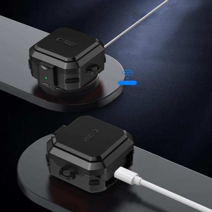 Bild 5, Tech-Protect Tech-Protect Galaxy Buds 4 / 4 Pro Skal MagSafe Carbonox Svart - Teknikhallen.se