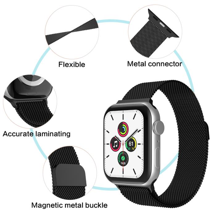 Bild 5, ColorPop ColorPop Milanese Loop Metall Armband Apple Watch 42/44/45/46/49 mm - Teknikhallen.se