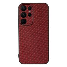  Samsung Galaxy S23 Ultra Skal Kolfiber Textur R&ouml;d - Teknikhallen.se