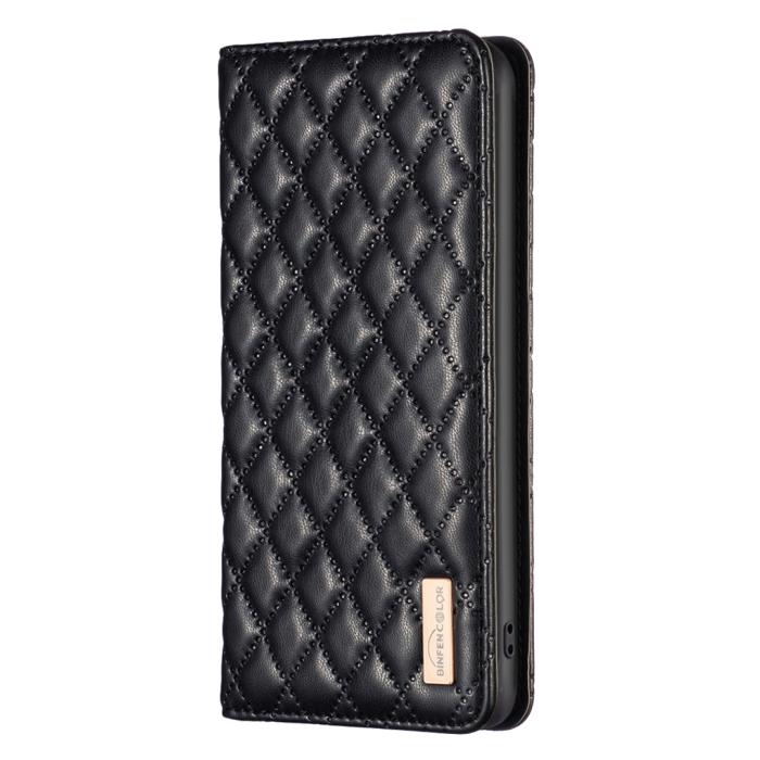 Bild 2, BINFEN BINFEN iPhone Air Fodral Diamond Flip Läder Svart - Teknikhallen.se