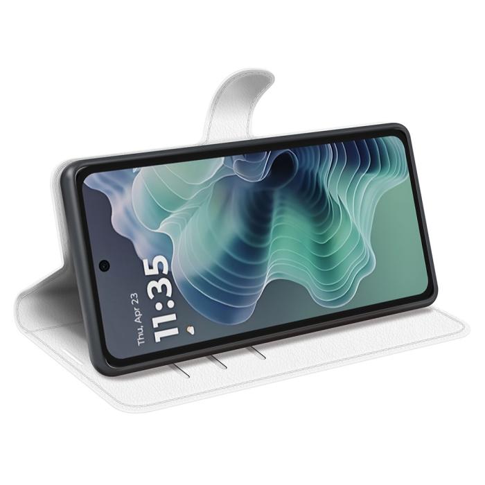 Bild 3,  Motorola Moto G35 5G Fodral Litchi Läder Vit - Teknikhallen.se