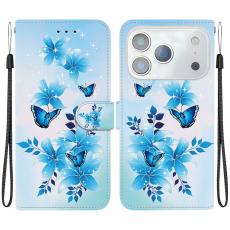  iPhone 17 Pro Fodral Med Tryck Bl&aring; Blommor - Teknikhallen.se
