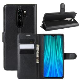  Xiaomi Redmi Note 8 Pro - Litchi Plånboksfodral - Svart - Teknikhallen.se