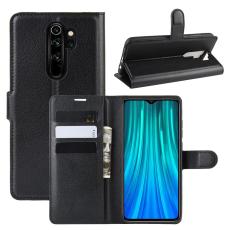  Xiaomi Redmi Note 8 Pro - Litchi Pl&aring;nboksfodral - Svart - Teknikhallen.se
