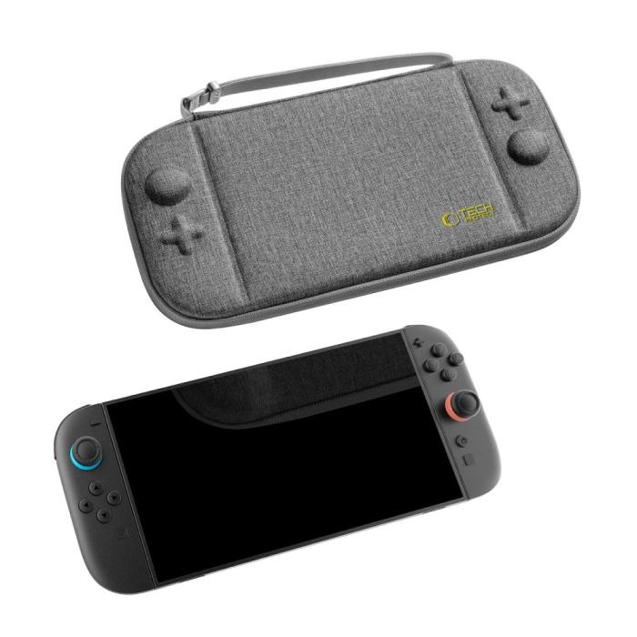Bild 5, Tech-Protect Tech-Protect Nintendo Switch 2 Förvaringsväska Slim Pouch Grå - Teknikhallen.se