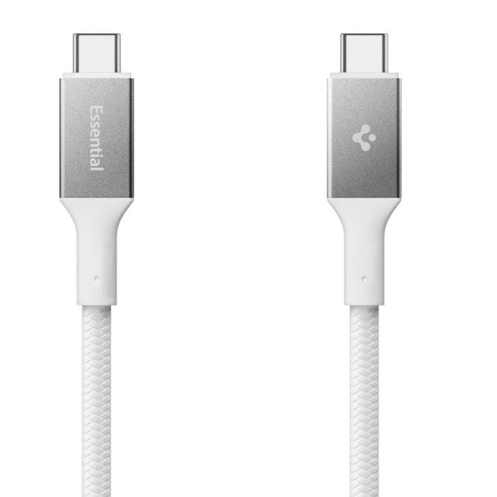Bild 2, Spigen Spigen 1m 100W USB-C - USB-C Kabel Essential Vit - Teknikhallen.se