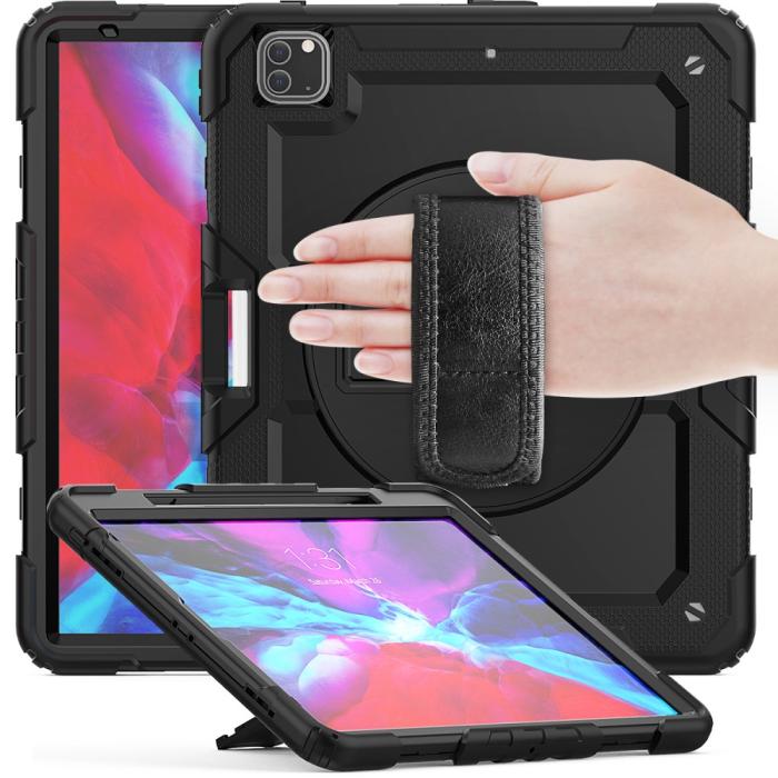 Bild 5,  iPad Pro 12.9 Skal 360° Rotation Shockproof Med Rem Svart - Teknikhallen.se