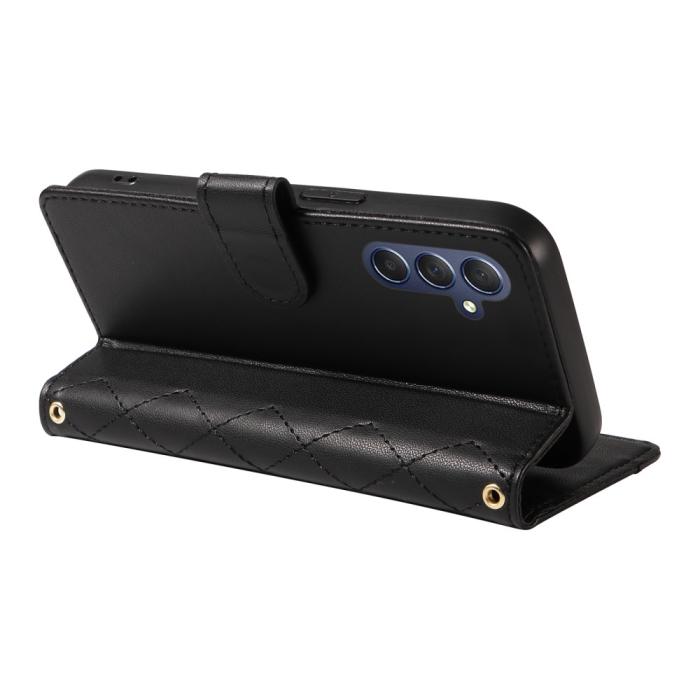 Bild 4,  Samsung Galaxy A16 / A26 5G Fodral Rhombus Läder Svart - Teknikhallen.se