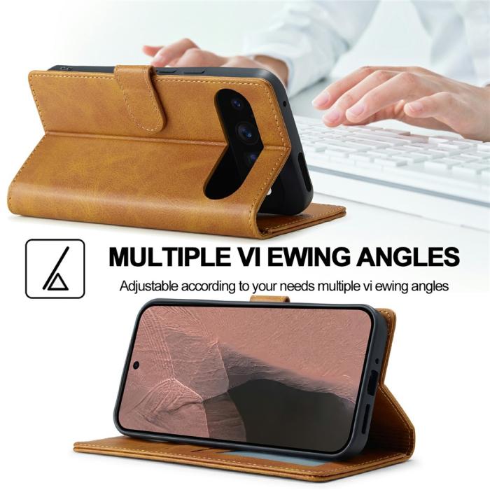 Bild 5, LC.IMEEKE LC.IMEEKE Google Pixel 11 Pro XL Fodral Läder Brun - Teknikhallen.se