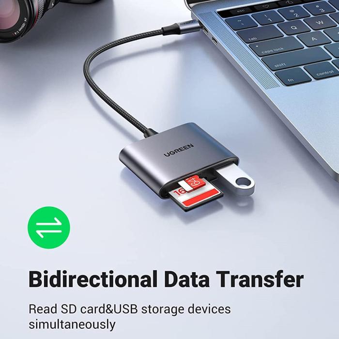 Bild 3, UGREEN UGREEN 3in1 USB-C Till Minneskortläsare / USB 2.0 Adapter - Teknikhallen.se