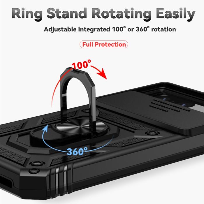 Bild 6,  Google Pixel 8A Shockproof Hybrid Armor Ring Skal Svart - Teknikhallen.se