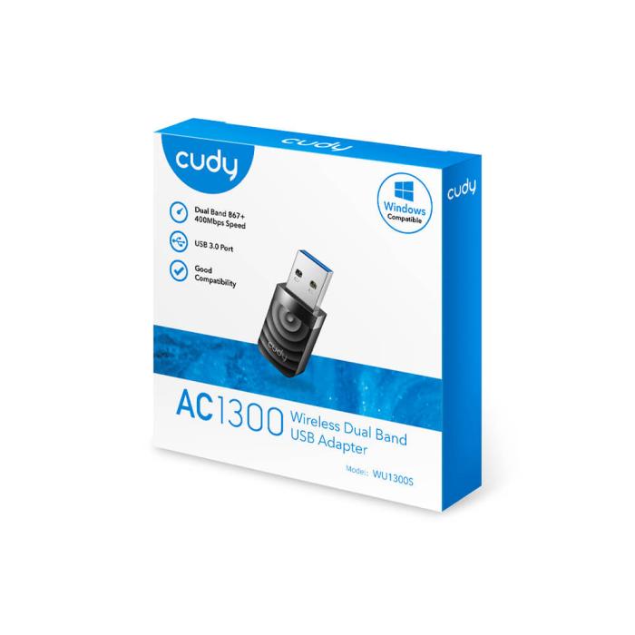 Bild 6, Cudy Cudy Adapter USB WU1300S AC1300 Svart - Teknikhallen.se