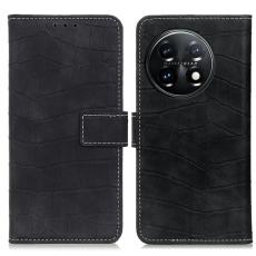  OnePlus 11 5G Fodral Krokodil Textur L&auml;der Svart - Teknikhallen.se