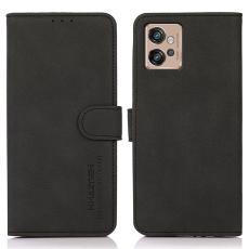 KHAZNEH KHAZNEH Motorola Moto G32 Fodral L&auml;der Svart - Teknikhallen.se