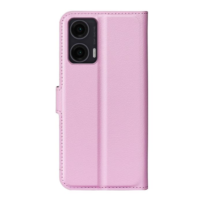 Bild 6,  Motorola Moto G35 5G Fodral Litchi Läder Ljus Rosa - Teknikhallen.se
