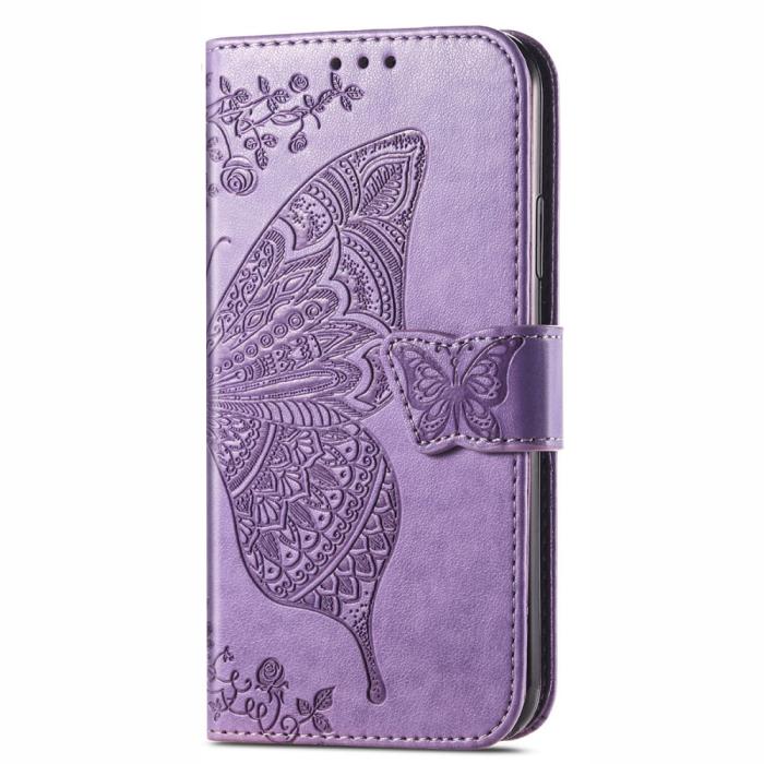 Bild 2,  Xiaomi 11T / 11T Pro Fodral Läder Butterfly Ljus Lila - Teknikhallen.se