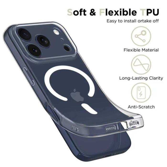 Bild 3, Tech-Protect Tech-Protect iPhone 17 Pro Skal MagSafe FlexAir Transparent - Teknikhallen.se