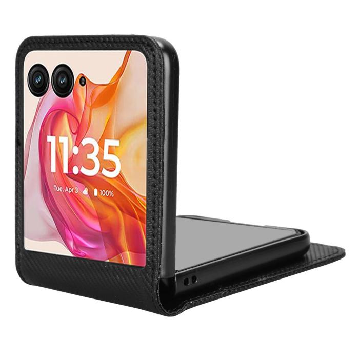 Bild 3,  Motorola Razr 50 Ultra 5G Skal Med Kortfack Läder Svart - Teknikhallen.se