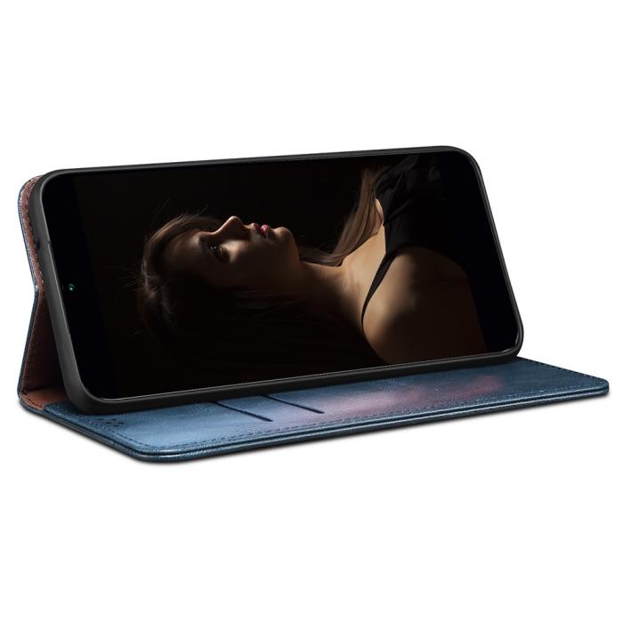 Bild 5,  OnePlus Nord CE 2 5G Fodral Flip Crazy Horse Blå - Teknikhallen.se