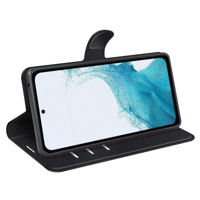 Bild 3,  Samsung Galaxy A54 5G Fodral Litchi Läder Svart - Teknikhallen.se
