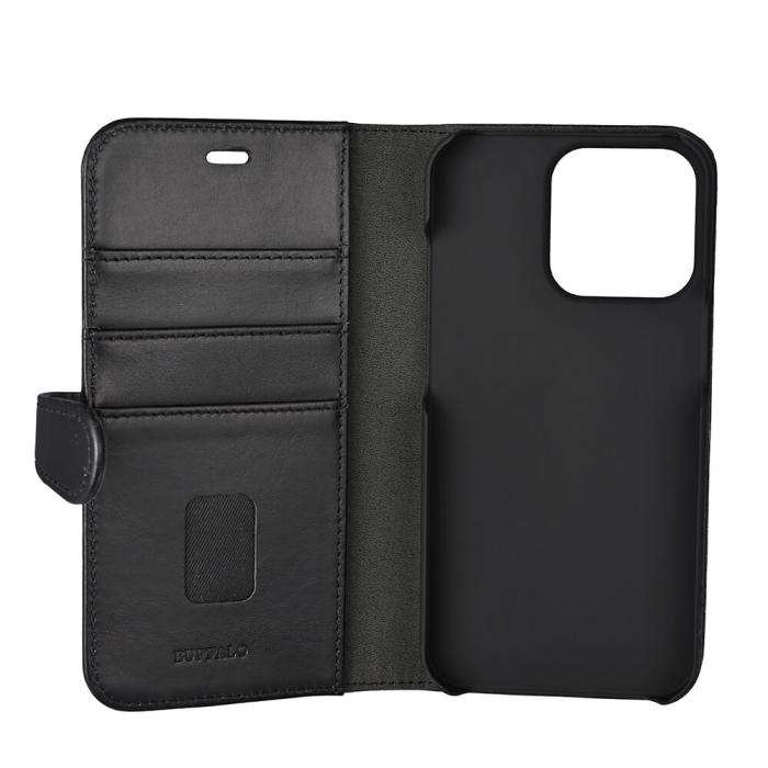 Bild 4, Buffalo Buffalo iPhone 13 Pro Fodral 2in1 Äkta Läder Svart - Teknikhallen.se