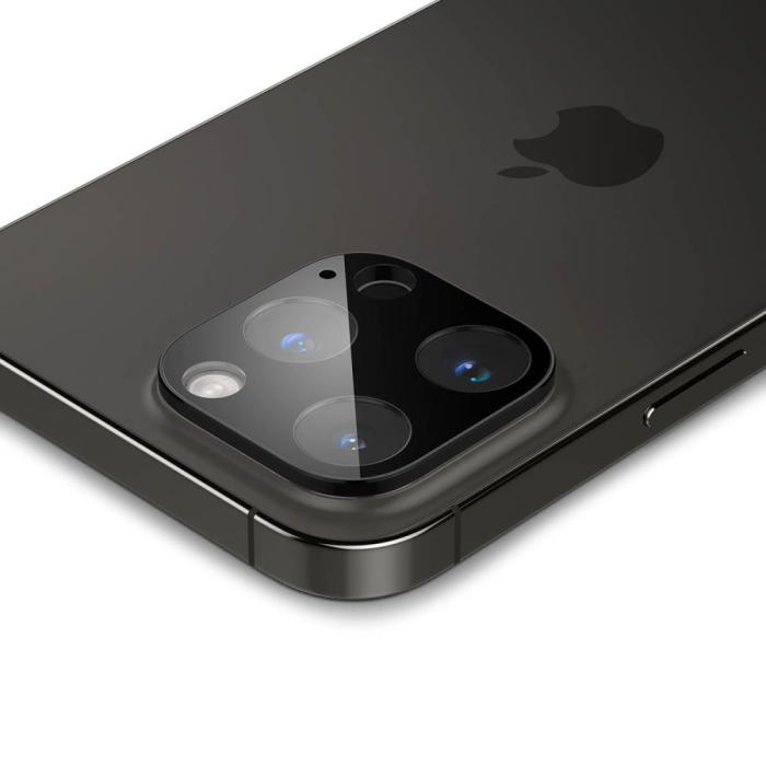 Bild 5, Spigen Spigen iPhone 14 Pro/Pro Max/15 Pro/Pro Max 2-PACK Optik GLAS.tR Linsskydd - Teknikhallen.se