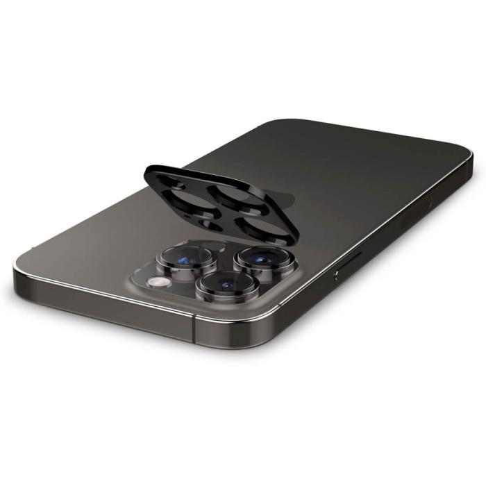 Bild 6, Spigen Spigen iPhone 14 Pro/Pro Max/15 Pro/Pro Max 2-PACK Optik GLAS.tR Linsskydd - Teknikhallen.se