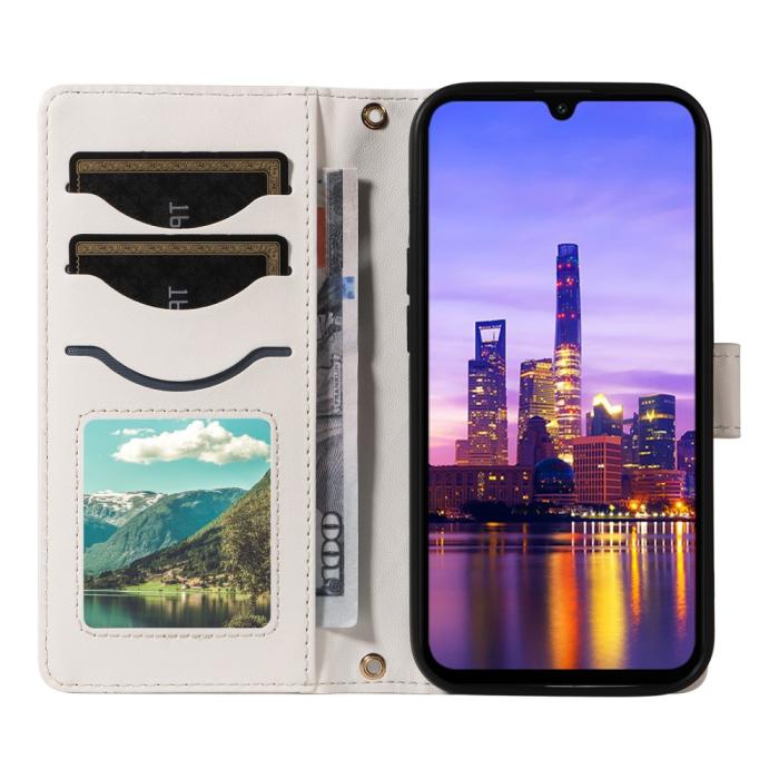 Bild 2,  Samsung Galaxy A16 / A26 5G Fodral Rhombus Läder Vit - Teknikhallen.se