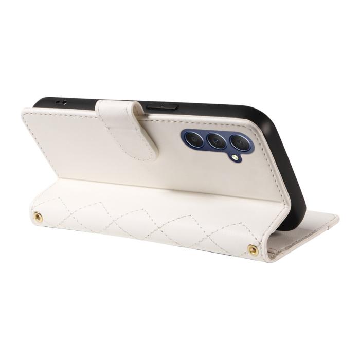 Bild 4,  Samsung Galaxy A16 / A26 5G Fodral Rhombus Läder Vit - Teknikhallen.se