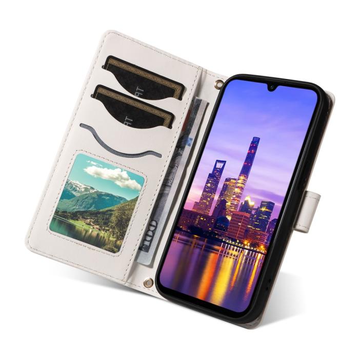 Bild 5,  Samsung Galaxy A16 / A26 5G Fodral Rhombus Läder Vit - Teknikhallen.se