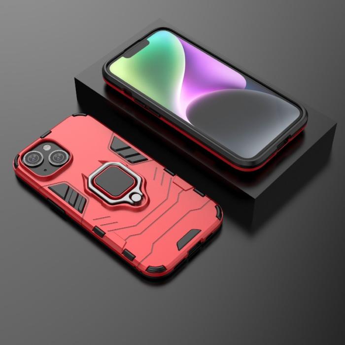 Bild 6,  iPhone 15 Skal Hybrid Armor Ring Röd - Teknikhallen.se