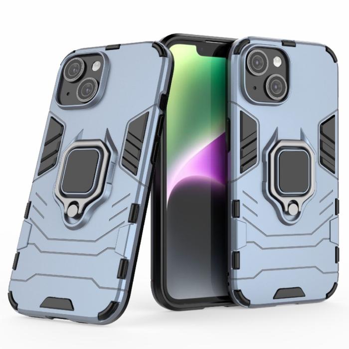 Bild 2,  iPhone 15 Skal Hybrid Armor Ring Blå - Teknikhallen.se