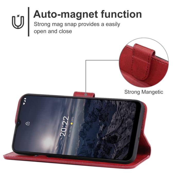 Bild 4,  Nokia G11 / G21 Fodral Läder Röd - Teknikhallen.se
