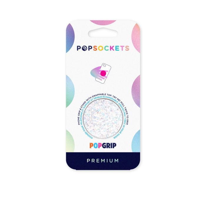 Bild 2, PopSockets PopSockets Avtagbart Grip med Ställfunktion Premium Sparkle Snow White - Teknikhallen.se