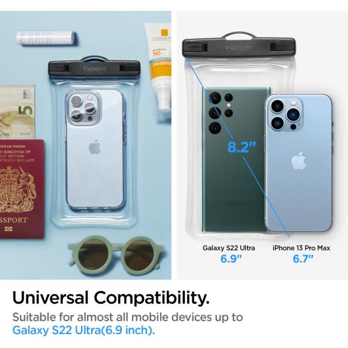 Bild 6, Spigen Spigen Universal Flytande Vattentät Påse / Mobilväska Transparent - Teknikhallen.se