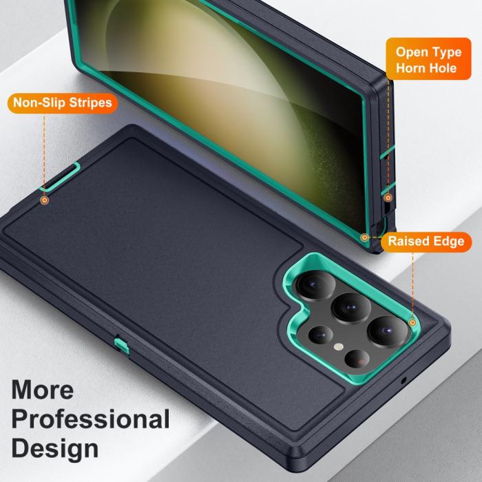 Bild 2,  Galaxy S24 Ultra Skal Xtreme Shockproof Hybrid Svart/Cyan - Teknikhallen.se