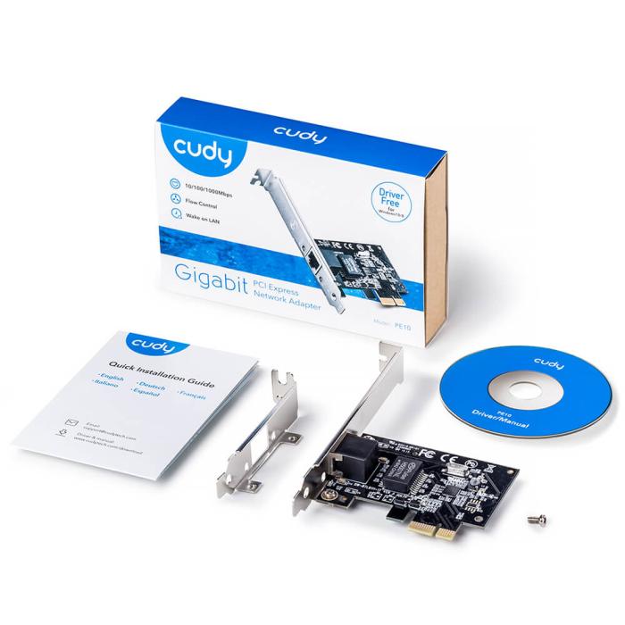 Bild 4, Cudy Cudy Adapter PCI-E PE10 Gigabit 1P Low Profile - Teknikhallen.se