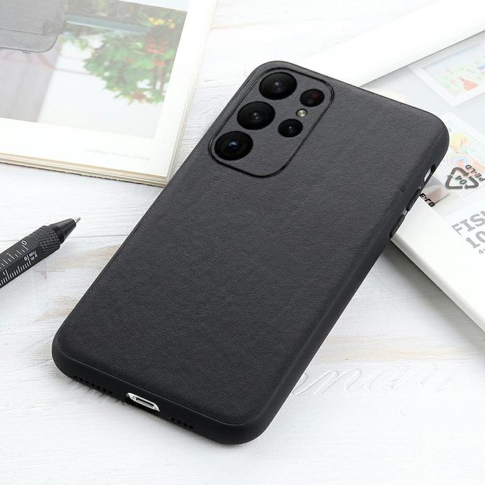 Bild 3,  Samsung Galaxy S23 Ultra Skal Äkta Läder Svart - Teknikhallen.se